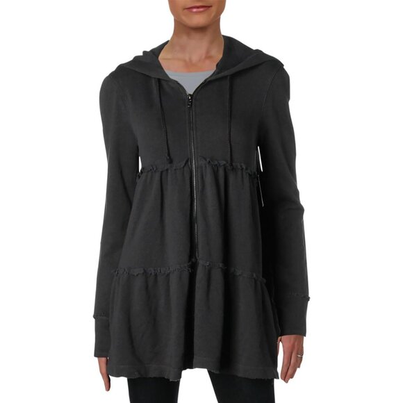 Free People Raw-Edge Zip-Front Hoodie NWT - Picture 3 of 16